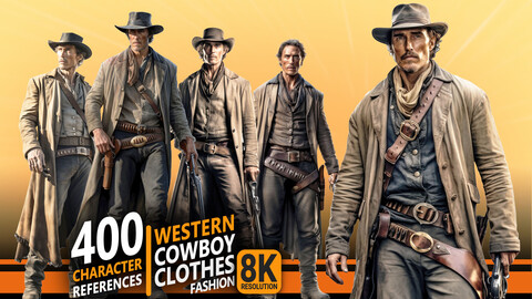 430 Western Cowboy Clothes Fashion - Character References | 8K Resolutio