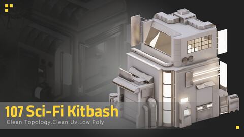 107 Sci-Fi City Elements - Kitbash + Free Samples