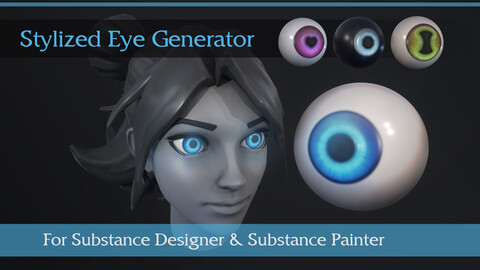 Stylized Eye Generator (Substance Designer & Substance Painter)