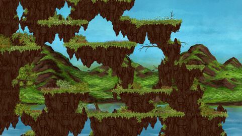 Lake Shore: 2D Platformer tileset 224x224