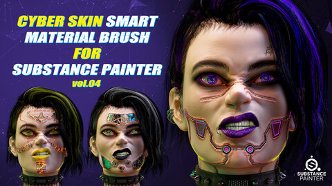 5 Cyber Skin Smart Material Brushes For SubstancePainter_VOL04