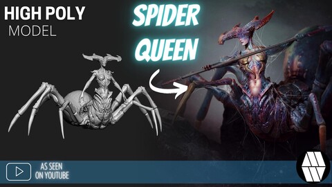 ZBrush Model: Spider Queen High Poly ZTL & OBJ