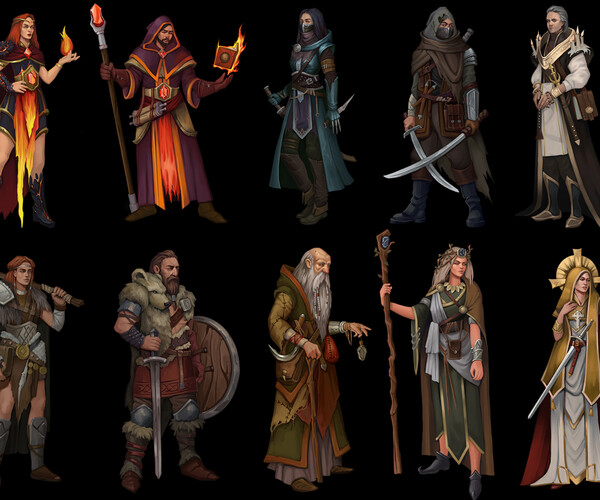 ArtStation - Fantasy Character Classes 03 | Game Assets