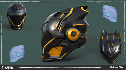 Helmet Biker Game Asset