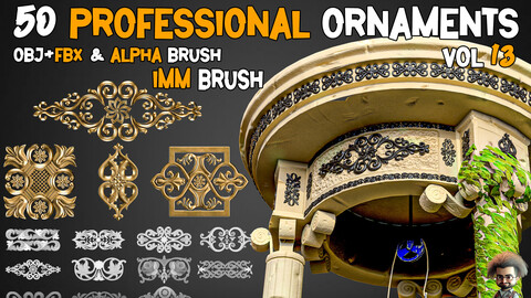 50 Professional Ornaments Brushes – Vol 13