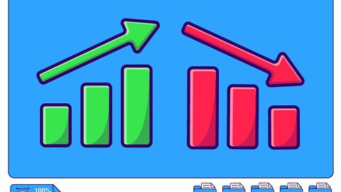 Up And Down Graph Statistic Cartoon Vector Icons Illustration. Flat Cartoon Concept. Suitable for any creative project.