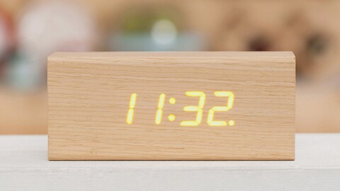 LED wooden alarm clock