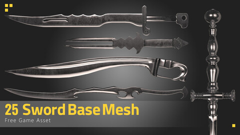 25 Sword And Knife Base Mesh + Free Samples
