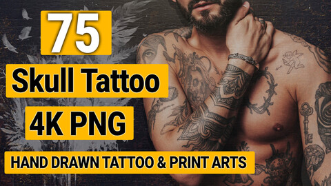 75 Skull Tattoo & Hand Drawn Print Arts