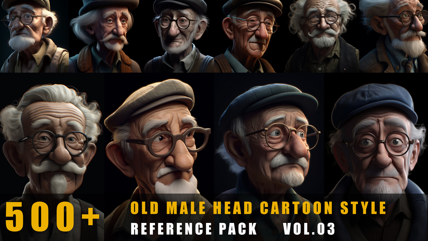 ArtStation - 500+ Old Male Cartoon Style - References Pack Vol.03 ...