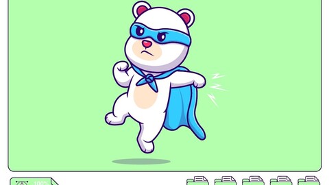 Cute Polar Bear Super Hero Cartoon Vector Icons Illustration. Flat Cartoon Concept. Suitable for any creative project.