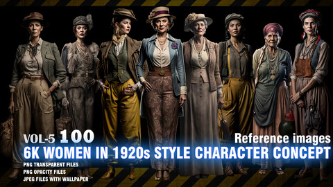 100 6K WOMEN IN 1920s STYLE CHARACTER CONCEPT - VOL5