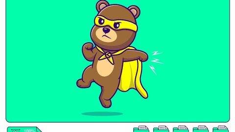 Cute Bear Super Hero Cartoon Vector Icons Illustration. Flat Cartoon Concept. Suitable for any creative project.