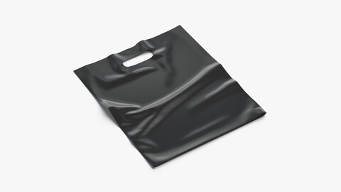 Black Die-cut Plastic Bag - handle packet