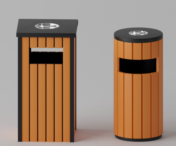 ArtStation Wooden Trash Can Collection 3D Model Resources   File 