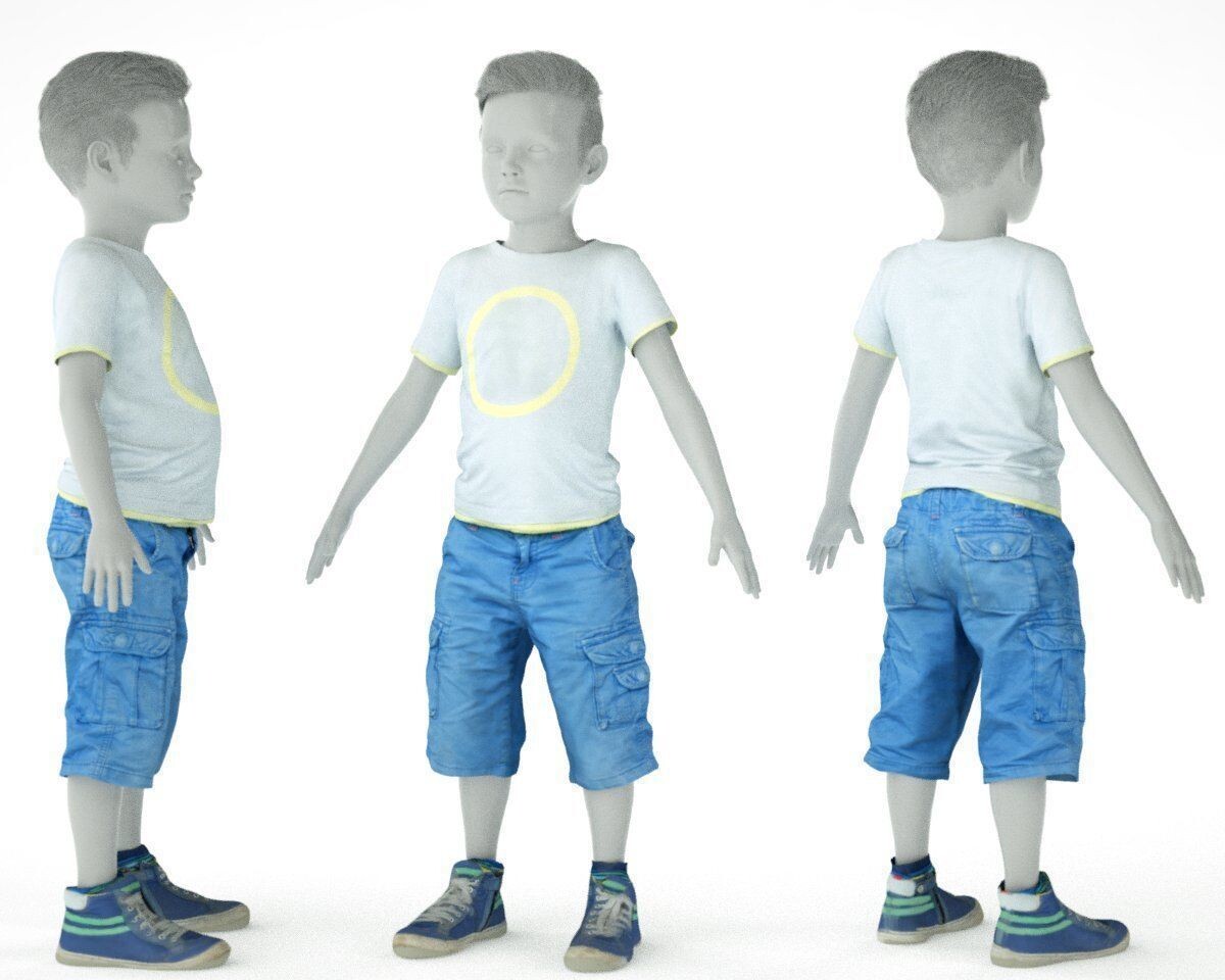 Kids Clothes Set 3D model