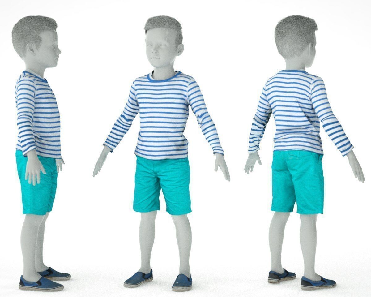 Kids Clothes Set 3D model