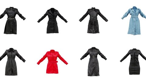 Edge Up Your Wardrobe - 8 High-Quality Coats Clothing Models for Your Virtual World in OBJ Format!