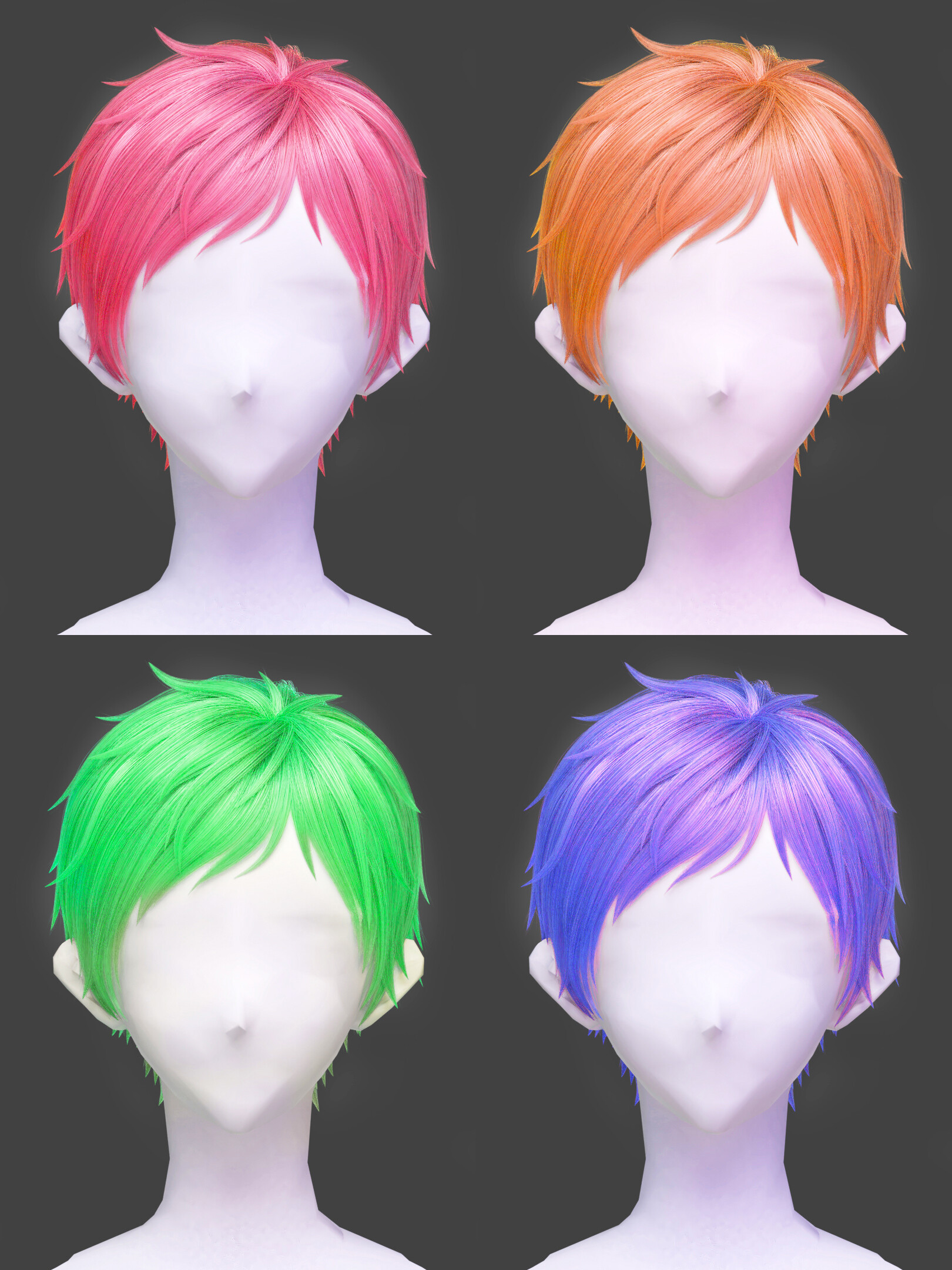 Artstation Anime Male Short Hair Hairstyle Blender Particle Hair