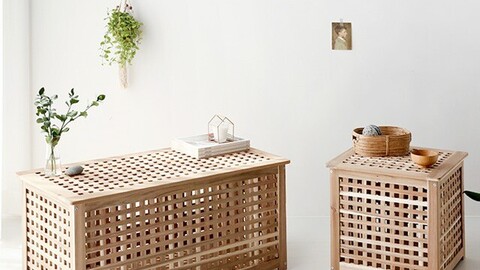 wooden storage tables