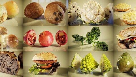 12 Deliciously Detailed 3D Scanned Baked Goods and Vegetables Collection