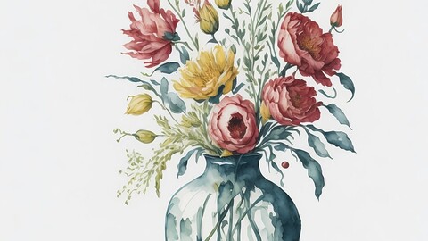 28 Watercolor Flowers