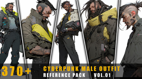 370+ Cyberpunk Male Outfit - References Pack Vol.01