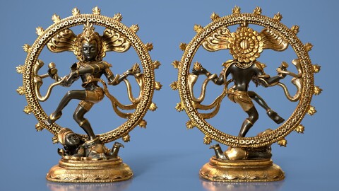 3D Scanned Shiva Nataraj Statue. File format is OBJ, texture maps are 4k. For use in Virtual Reality, Games, Arch Viz and more