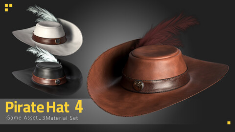Pirate Hat 4 - Game Asset - 3 Material Set