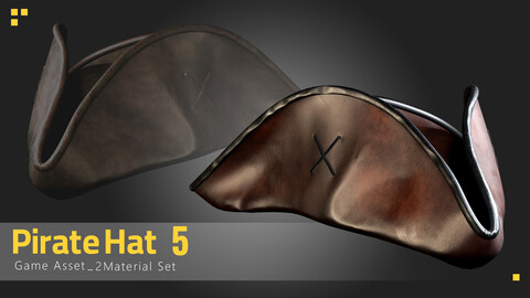 Pirate Hat 5 - Game Asset - 2 Material Set