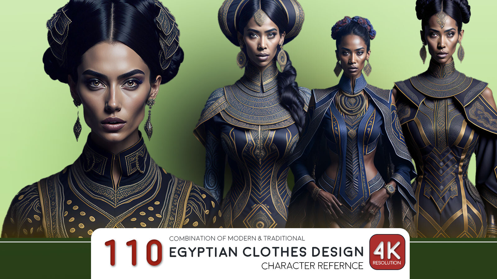 ArtStation - Egyptian Clothes Design-4K|Character Reference Image ...