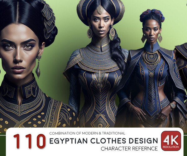 ArtStation - Egyptian Clothes Design-4K|Character Reference Image ...