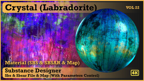 Crystal material (Labradorite) VOL 22 - Maps & SBS & Sbsar