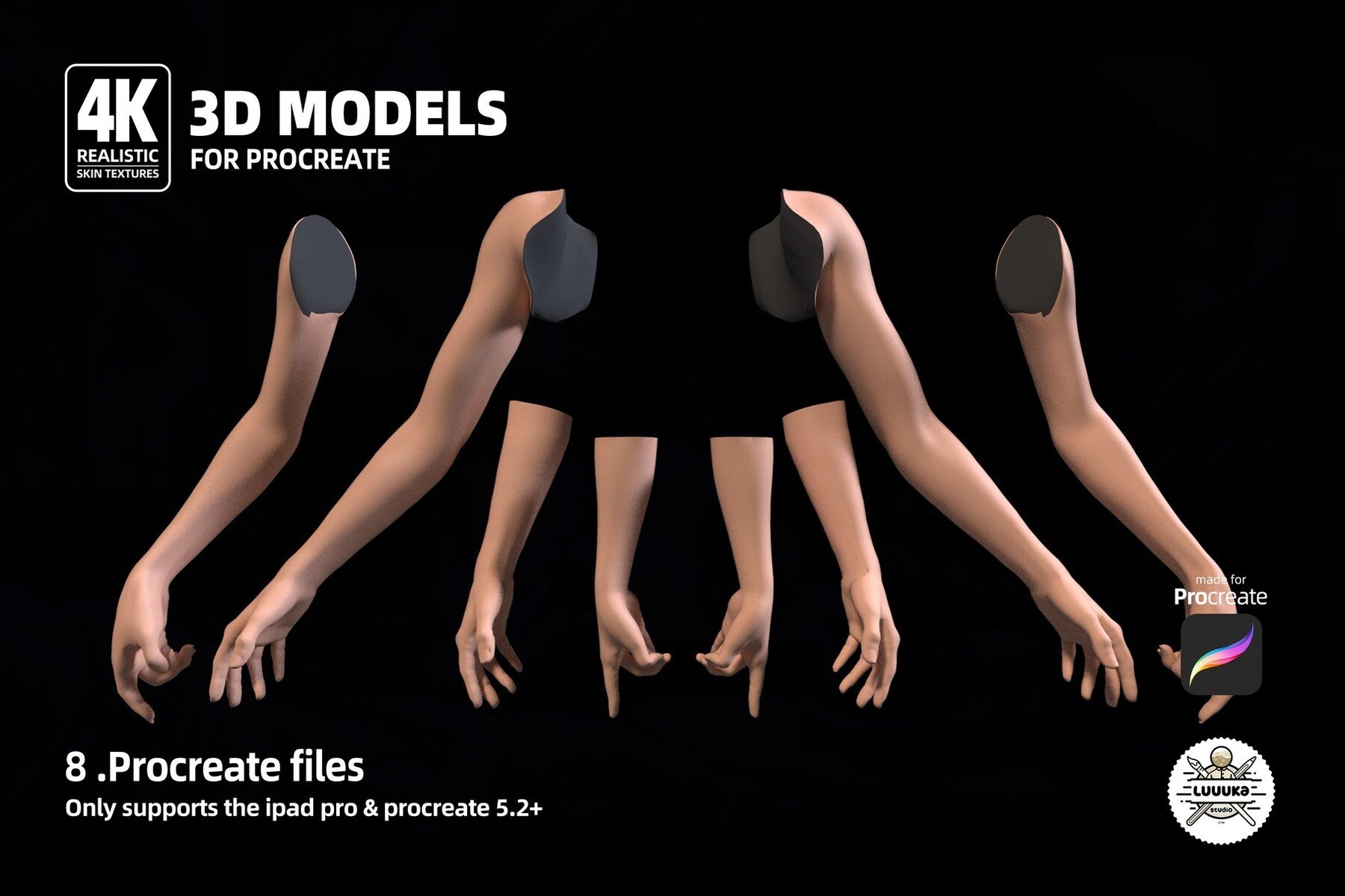 ArtStation - Procreate 3d Models (4K) Arm Female | Resources