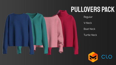 Pullovers Pack  \ Female - Marvelous Designer \ CLO3D Projects