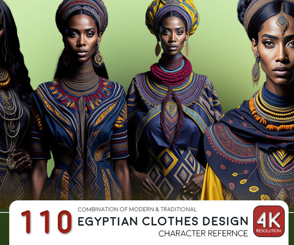 ArtStation - Egyptian Clothes Design-4K|Character Reference Image ...