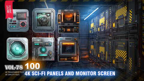 100 4K SCI-FI PANELS AND MONITOR SCREEN (TRANSPARENT & OPACITY) - HIGH END QUALITY - VOL78