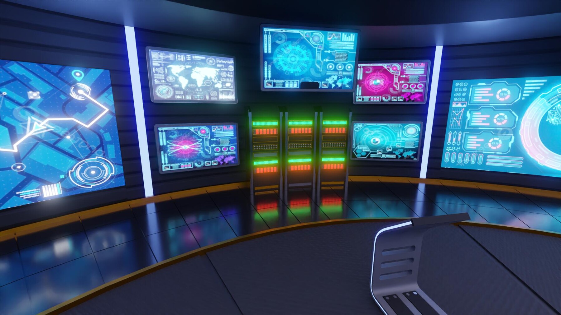 ArtStation - Sci-Fi Command Room Interior 3D Model | Game Assets