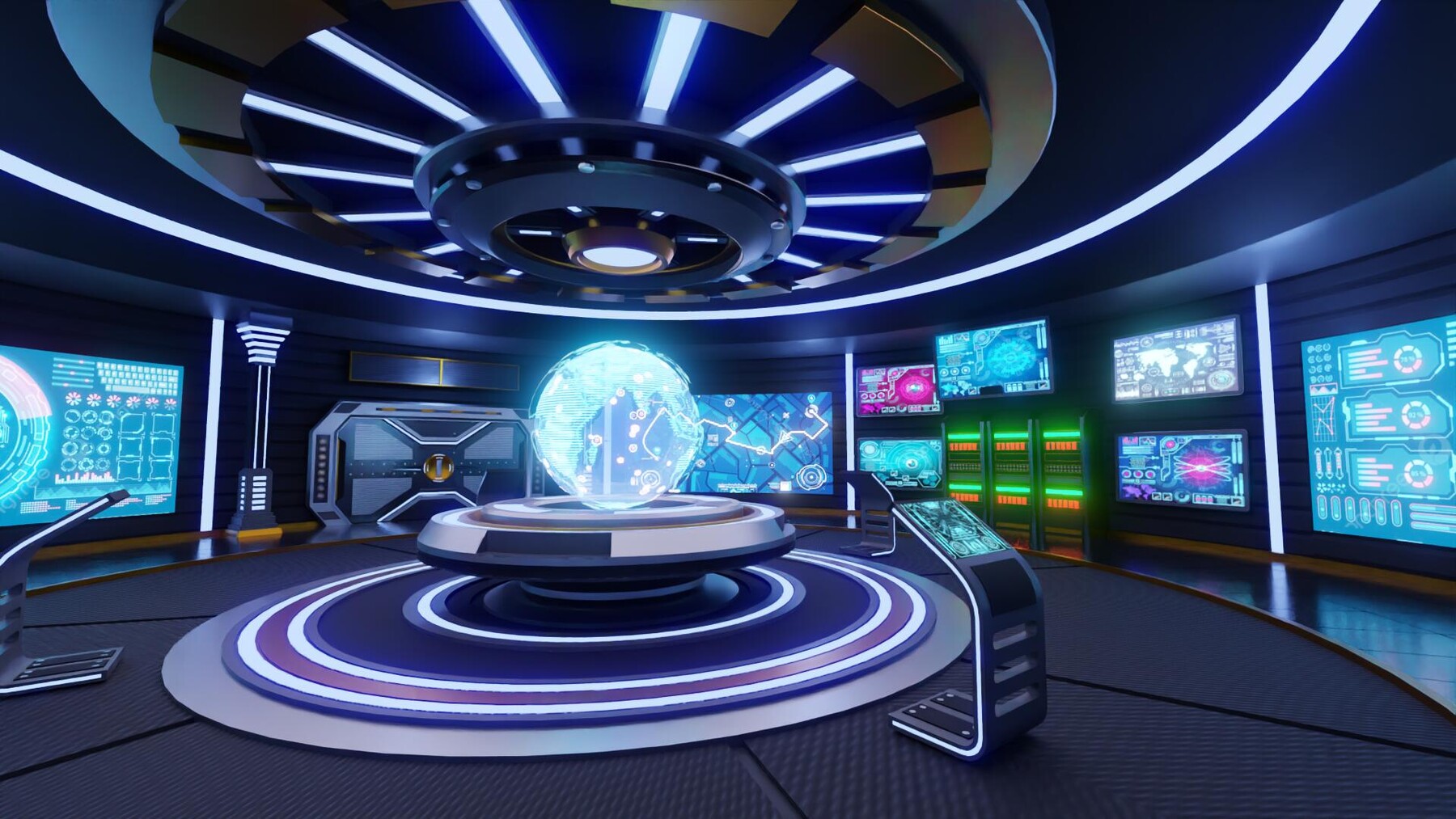 ArtStation - Sci-Fi Command Room Interior 3D Model | Game Assets