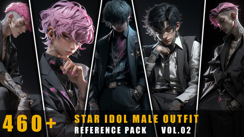 460+ Star Idol Male Outfit - References Pack Vol.02