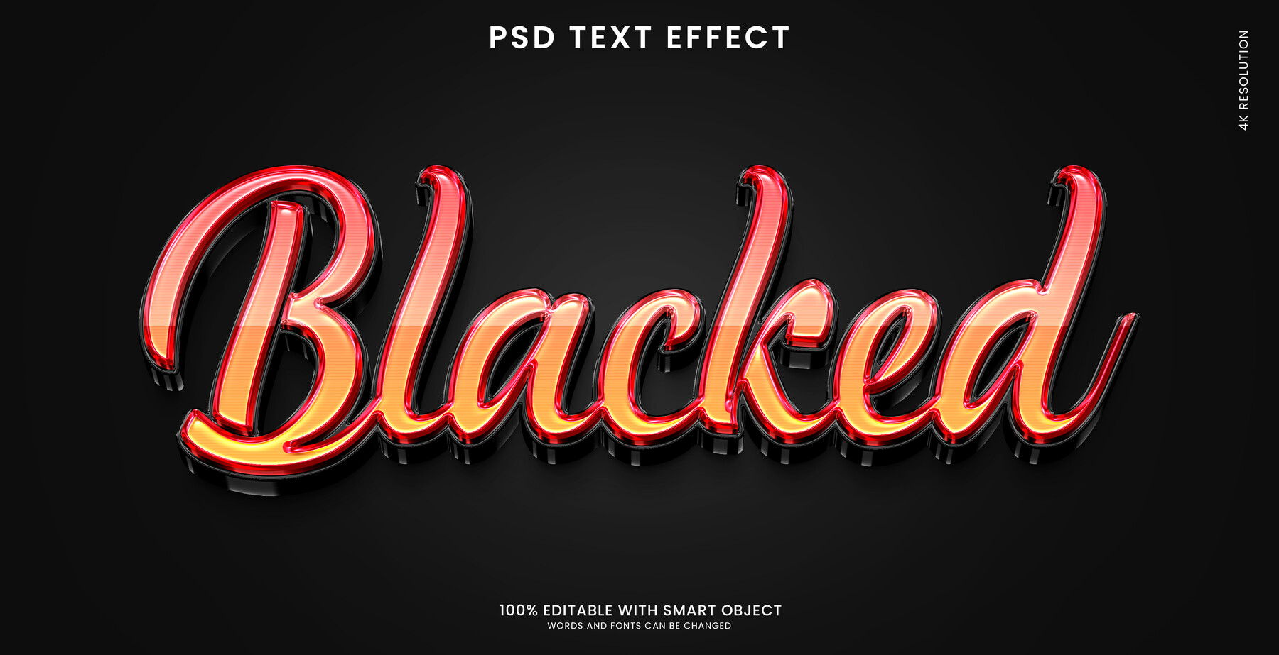 ArtStation Blacked PSD fully editable text effect. Layer style PSD