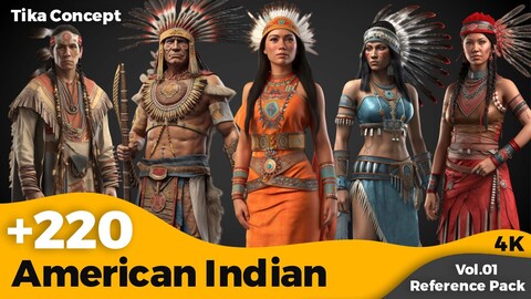 +220 American Indian Character Concept (4k)