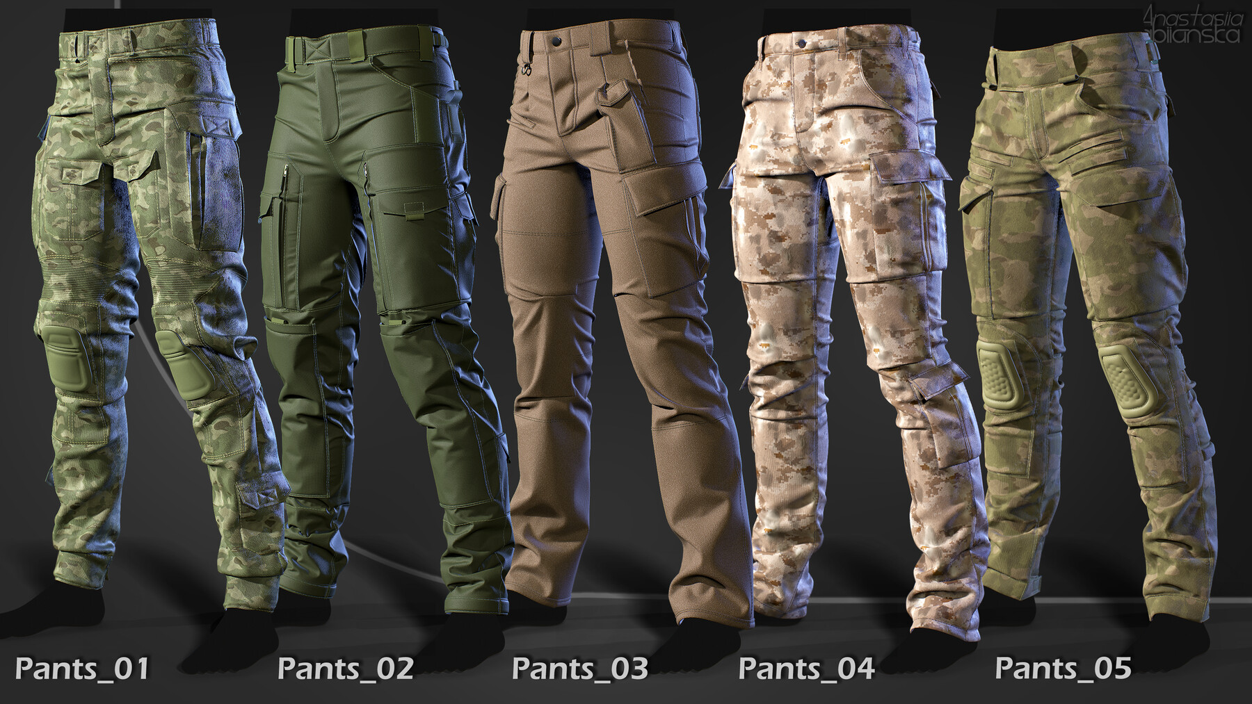 ArtStation - 5 Tactical Military Pants|Marvelous Designer/Clo3D ...
