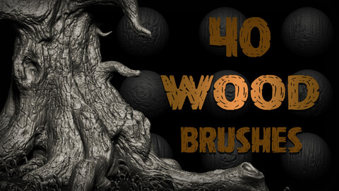 Zbrush + Blender - 40 Wood Details VDM Brush