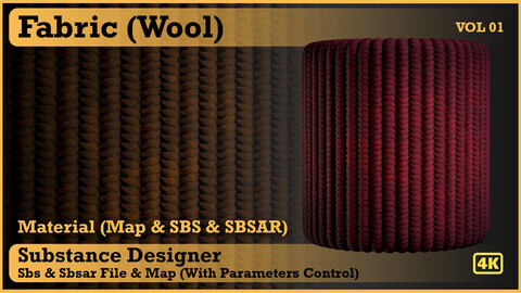 Fabric material (wool) - VOL 01 - Maps & SBS & Sbsar