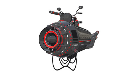 Sci-fi Concept Bike 3D Model