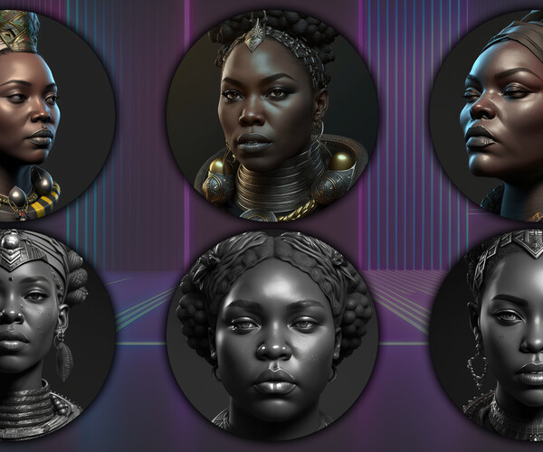 ArtStation - 500 African Female Head - 4K Reference Image Pack - Vol 14 ...