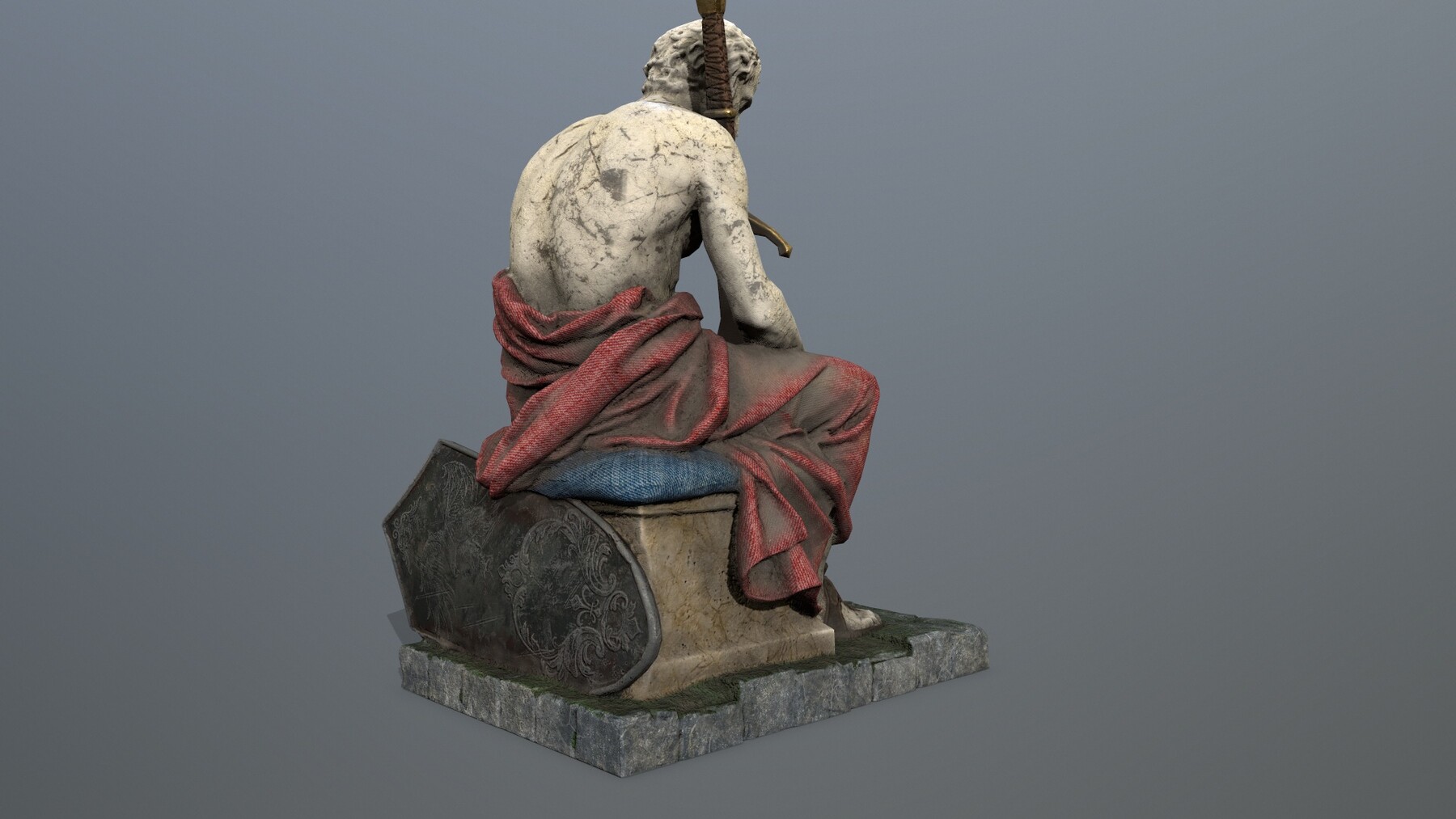 Бг3 статуя. Man Statue 3d model. Ли сын ман статуя.