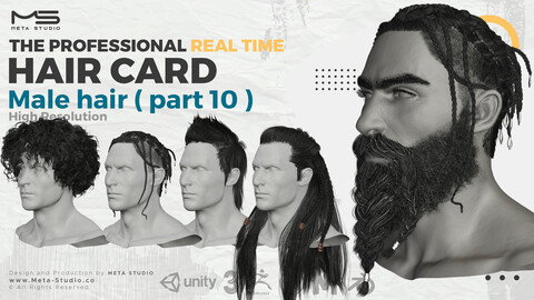 Male Hair Part 10 - Professional Realtime Men Hair cards