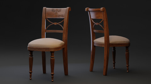 Classic Vintage Chair Low-Poly